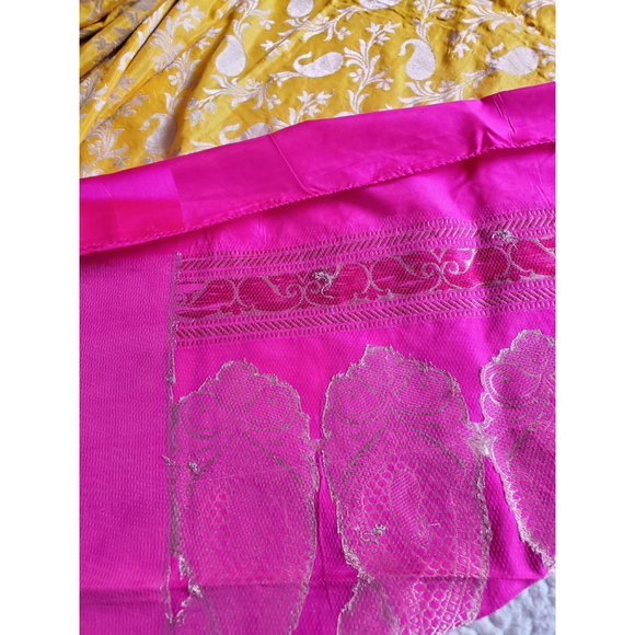 Women Pure Silk Jaal Benarasi Saree Handloom Wedding - Picture 12 of 12